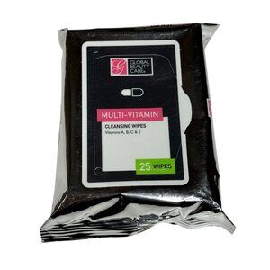 Global Beauty Care Multi Vitamin Cleansing Wipes 25ct New